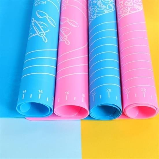 40*50 cm Silikon Ölçekli Kullanımı Kolay Hamur Açma Matı Ekmek Mantı Makarna Hamuru Yoğurma  Matı