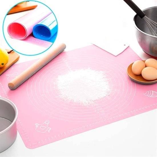 40*50 cm Silikon Ölçekli Kullanımı Kolay Hamur Açma Matı Ekmek Mantı Makarna Hamuru Yoğurma  Matı