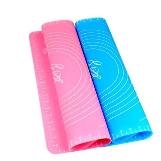 40*50 cm Silikon Ölçekli Kullanımı Kolay Hamur Açma Matı Ekmek Mantı Makarna Hamuru Yoğurma  Matı