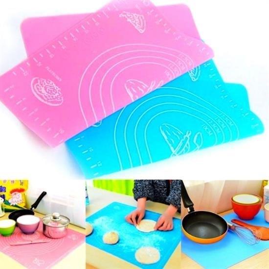 40*50 cm Silikon Ölçekli Kullanımı Kolay Hamur Açma Matı Ekmek Mantı Makarna Hamuru Yoğurma  Matı