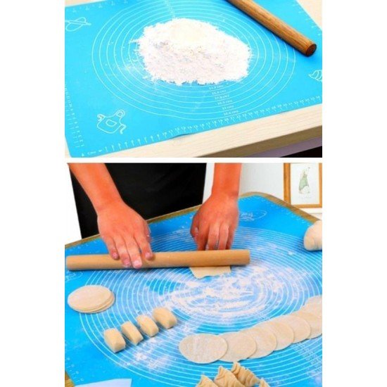 40*50 cm Silikon Ölçekli Kullanımı Kolay Hamur Açma Matı Ekmek Mantı Makarna Hamuru Yoğurma  Matı
