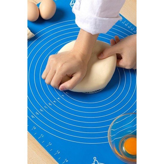 40*50 cm Silikon Ölçekli Kullanımı Kolay Hamur Açma Matı Ekmek Mantı Makarna Hamuru Yoğurma  Matı