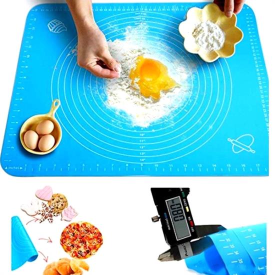 40*50 cm Silikon Ölçekli Kullanımı Kolay Hamur Açma Matı Ekmek Mantı Makarna Hamuru Yoğurma  Matı