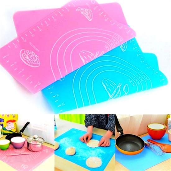40*50 cm Silikon Ölçekli Kullanımı Kolay Hamur Açma Matı Ekmek Mantı Makarna Hamuru Yoğurma  Matı