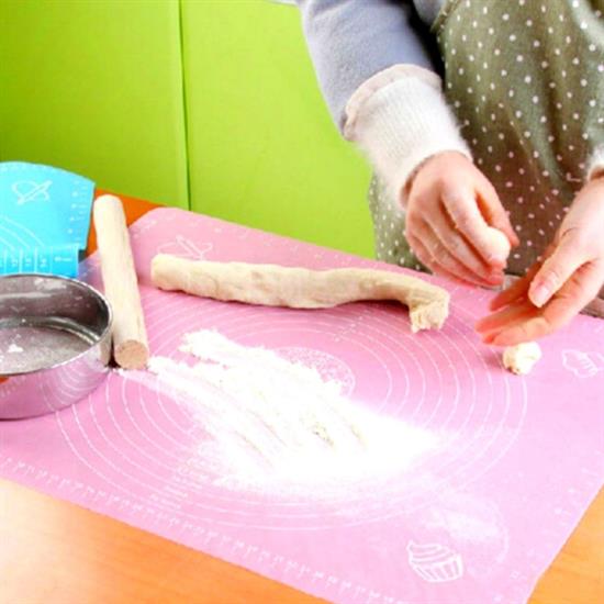 40*50 cm Silikon Ölçekli Kullanımı Kolay Hamur Açma Matı Ekmek Mantı Makarna Hamuru Yoğurma  Matı