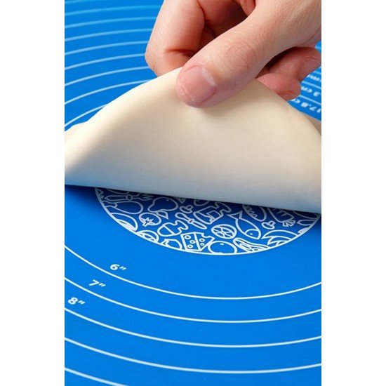 40*50 cm Silikon Ölçekli Kullanımı Kolay Hamur Açma Matı Ekmek Mantı Makarna Hamuru Yoğurma  Matı