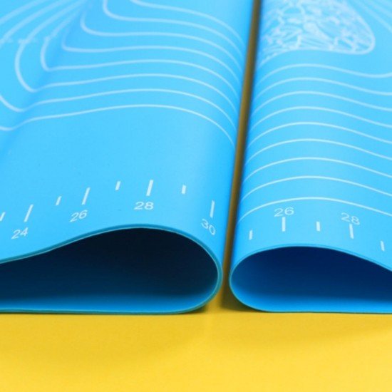 40*50 cm Silikon Ölçekli Kullanımı Kolay Hamur Açma Matı Ekmek Mantı Makarna Hamuru Yoğurma  Matı