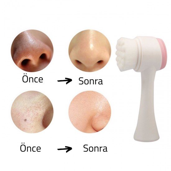 2li Set Çift Taraflı Cilt Temizleme Fırçası ve Yeşim Taşı Çift Taraflı Cilt Masaj Aleti