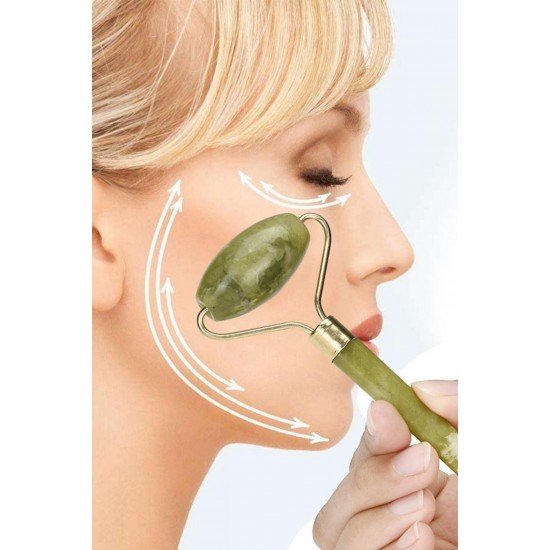 2li Set Çift Taraflı Cilt Temizleme Fırçası ve Yeşim Taşı Çift Taraflı Cilt Masaj Aleti