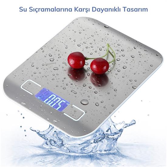 TF 1002 Hassas Ölçümlü Maksimum 5 Kg Kapasiteli Led Ekran Platin Dijital Mutfak Tartısı TF 1002 Hassas Ölçümlü Maksimum 5 Kg Kapasiteli Led Ekran Platin Dijital Mutfak Tartısı