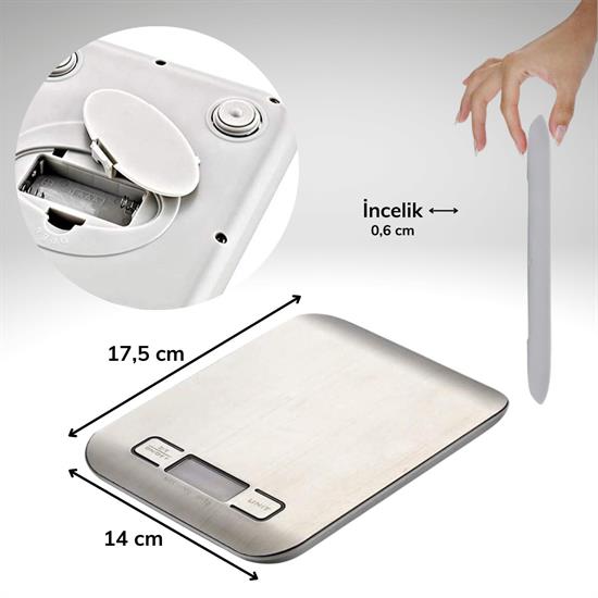 TF 1002 Hassas Ölçümlü Maksimum 5 Kg Kapasiteli Led Ekran Platin Dijital Mutfak Tartısı TF 1002 Hassas Ölçümlü Maksimum 5 Kg Kapasiteli Led Ekran Platin Dijital Mutfak Tartısı