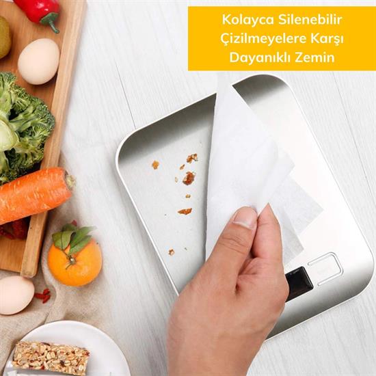 TF 1002 Hassas Ölçümlü Maksimum 5 Kg Kapasiteli Led Ekran Platin Dijital Mutfak Tartısı TF 1002 Hassas Ölçümlü Maksimum 5 Kg Kapasiteli Led Ekran Platin Dijital Mutfak Tartısı