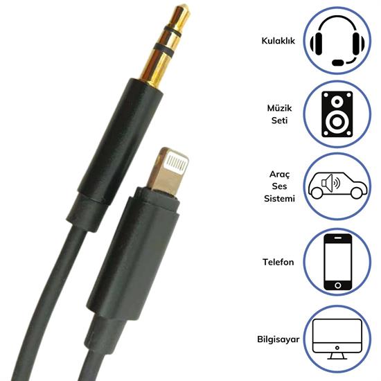 Aux Araç Dönüştürücü Ses Kablosu 3.5 mm Jack Girişli