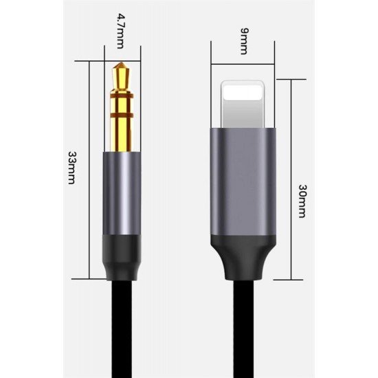 Aux Araç Dönüştürücü Ses Kablosu 3.5 mm Jack Girişli