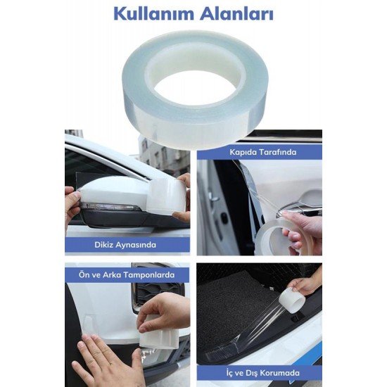 Şeffaf Su Geçirmeyen  Dayanıklı Kolay Yapışan Çizilmeye Dayanıklı Oto Darbe Koruyucu Bant