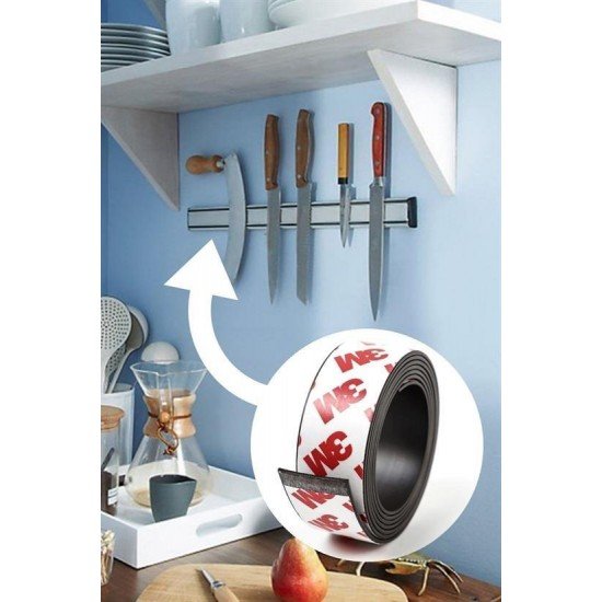 Yapışkanlı Şerit Mıknatıs Magnet Kes Kullan Güçlü Sağlam Rulo Çıkarılması Kolay Siyah 2cm x 1 mt Yapışkanlı Şerit Mıknatıs Magnet Kes Kullan Güçlü Sağlam Rulo Çıkarılması Kolay Siyah 2cm x 1 mt