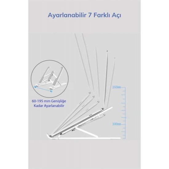 Ayarlanabilir Plastik Dizüstü Destek Tabanı Katlanabilir Taşınabilir Laptop Sehpası Yükseltici
