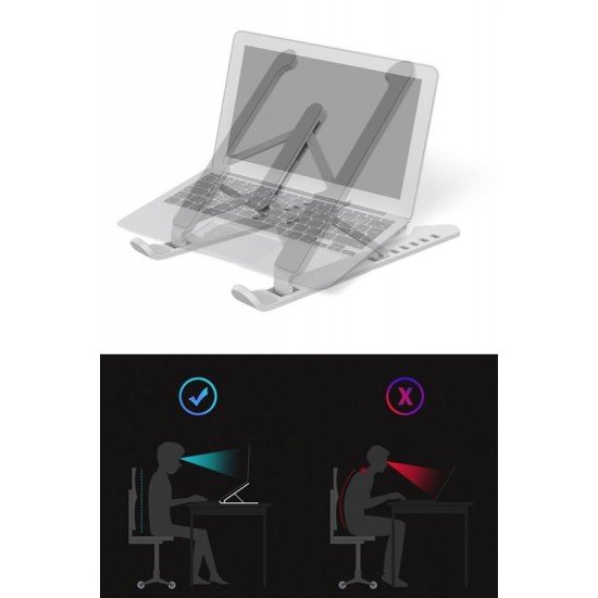 Ayarlanabilir Plastik Dizüstü Destek Tabanı Katlanabilir Taşınabilir Laptop Sehpası Yükseltici