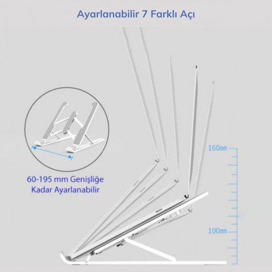 Ayarlanabilir Plastik Dizüstü Destek Tabanı Katlanabilir Taşınabilir Laptop Sehpası Yükseltici