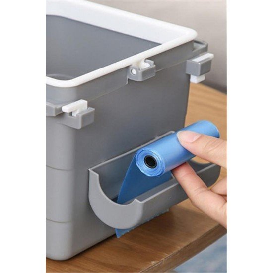 Mini Masa Çöp Kovası Plastik Tezgah Altı Geri Çekilebilir Yapışkanlı Görünmez Bölme Pratik