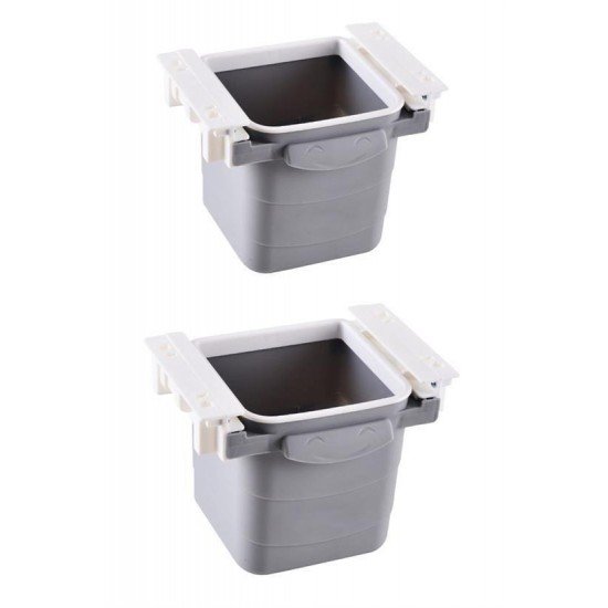 Mini Masa Çöp Kovası Plastik Tezgah Altı Geri Çekilebilir Yapışkanlı Görünmez Bölme Pratik