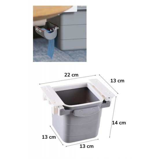 Mini Masa Çöp Kovası Plastik Tezgah Altı Geri Çekilebilir Yapışkanlı Görünmez Bölme Pratik