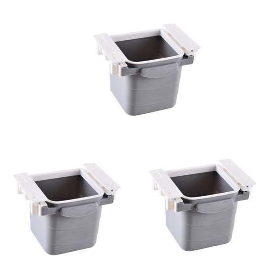 Mini Masa Çöp Kovası Plastik Tezgah Altı Geri Çekilebilir Yapışkanlı Görünmez Bölme Pratik