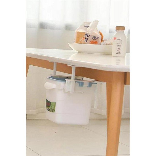 Mini Masa Çöp Kovası Plastik Tezgah Altı Geri Çekilebilir Yapışkanlı Görünmez Bölme Pratik