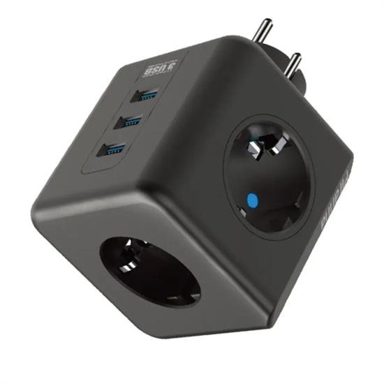 Isıya Dayanıklı Termal Akım Korumalı ve Çocuk Korumalı 3 Priz Girişli 3 USB Girişli Küp Priz Isıya Dayanıklı Termal Akım Korumalı ve Çocuk Korumalı 3 Priz Girişli 3 USB Girişli Küp Priz