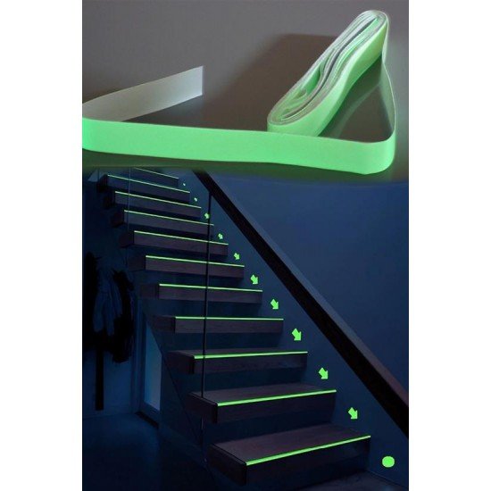 Karanlıkta Işık Veren Yansıyan 4 Metre Fosforlu Yeşil Şerit Bant Karanlıkta Işık Veren Yansıyan 4 Metre Fosforlu Yeşil Şerit Bant