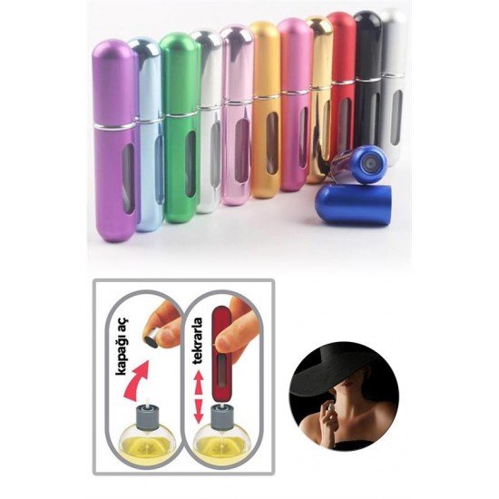 Parfüm Şişesinden Dolabilir Yedek Cep Parfüm Şişesi Aparatı Parfüm Şişesinden Dolabilir Yedek Cep Parfüm Şişesi Aparatı