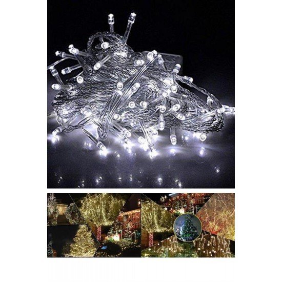 100 Ledli 8 Fonksiyonlu 10 Metre Led Aydınlatma Dekor Lambası (beyaz) 100 Ledli 8 Fonksiyonlu 10 Metre Led Aydınlatma Dekor Lambası (beyaz)