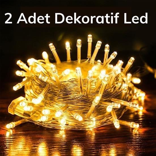 10 Metre 100 Ledli 8 Fonksiyonlu Dekoratif Lambader Sarı Lamba 10 Metre 100 Ledli 8 Fonksiyonlu Dekoratif Lambader Sarı Lamba