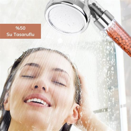 %50 Su Tasarruflu ve Arıtmalı Doğal Taşlı Banyo El Duş Başlığı %50 Su Tasarruflu ve Arıtmalı Doğal Taşlı Banyo El Duş Başlığı