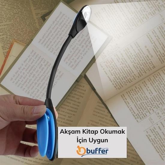 Kitap Okuma Lambası Kıskaçlı Işık Pilli Aydınlatma Kitap Okuma Işığı
