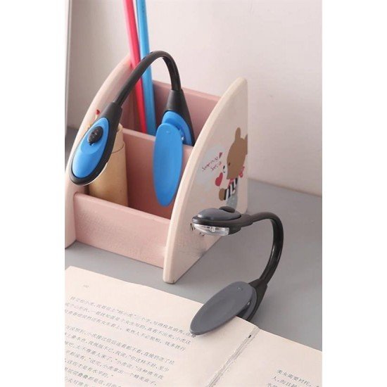 Kitap Okuma Lambası Kıskaçlı Işık Pilli Aydınlatma Kitap Okuma Işığı