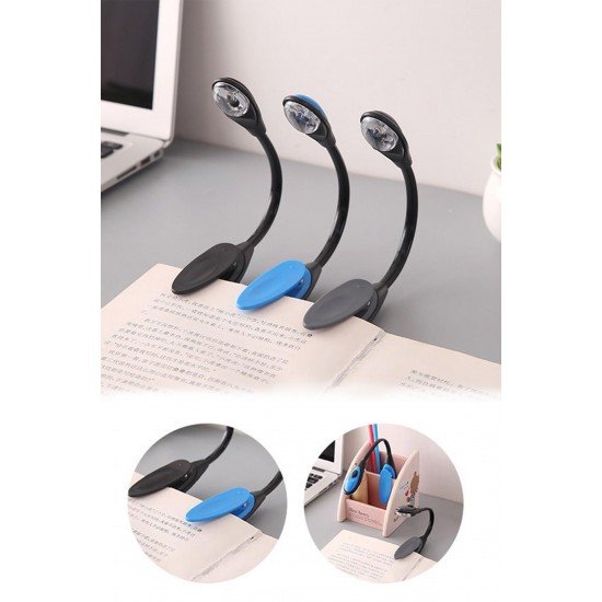 Kitap Okuma Lambası Kıskaçlı Işık Pilli Aydınlatma Kitap Okuma Işığı
