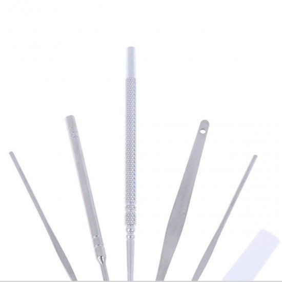 6 Parça Paslanmaz Çelik Kulak Balmumu Toplayıcı Çıkarıcı Temizleyici Bakımı Çubuk Seti