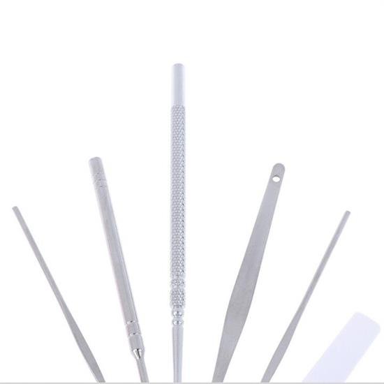 6 Parça Paslanmaz Çelik Kulak Balmumu Toplayıcı Çıkarıcı Temizleyici Bakımı Çubuk Seti