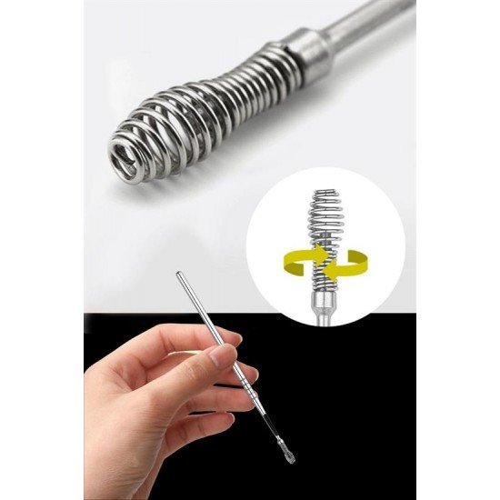 6 Parça Paslanmaz Çelik Kulak Balmumu Toplayıcı Çıkarıcı Temizleyici Bakımı Çubuk Seti