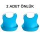 Çocuk Bebek Mama Önlüğü Dökülme Engelleyici Bükülebilir Mavi Çocuk Bebek Mama Önlüğü Dökülme Engelleyici Bükülebilir Mavi