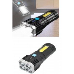 4 Fonksiyonlu Cob LED El Feneri USB Şarjlı Su Geçirmez Lamba Yürüyüş Seyahat Acil Durum Işığı 4 Fonksiyonlu Cob LED El Feneri USB Şarjlı Su Geçirmez Lamba Yürüyüş Seyahat Acil Durum Işığı