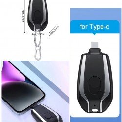 Type C Anahtarlık Şeklinde Mini Taşınabilir Acil Durum Powebank Hızlı Şarj Alet 1500 Mah