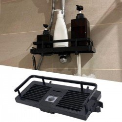 Siyah Duş Borusuna Sabitlenen Banyo Duş Rafı Şampuanlık Sabunluk Organizer Siyah Duş Borusuna Sabitlenen Banyo Duş Rafı Şampuanlık Sabunluk Organizer