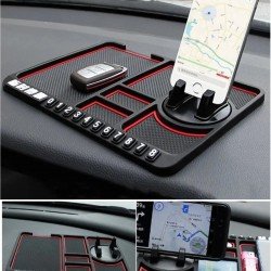 Kaymaz Torpido Üstü Park Telefon Numaralı Telefon Tutucu Renkli Şeritli Araç Matı Kaymaz Torpido Üstü Park Telefon Numaralı Telefon Tutucu Renkli Şeritli Araç Matı