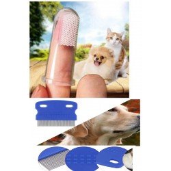 2 Li Set Kedi Köpek Tavşan İçin Parmağa Takılan Diş Fırçası - İnce Dişli Bit Pire Tarağı 2 Li Set Kedi Köpek Tavşan İçin Parmağa Takılan Diş Fırçası - İnce Dişli Bit Pire Tarağı