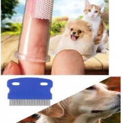 2 Li Set Kedi Köpek Tavşan İçin Parmağa Takılan Diş Fırçası - İnce Dişli Bit Pire Tarağı 2 Li Set Kedi Köpek Tavşan İçin Parmağa Takılan Diş Fırçası - İnce Dişli Bit Pire Tarağı