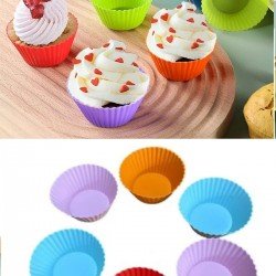6 Adet Yıkanabilir Mini Tırtıklı Muffin Kalıbı- Ribanalı Kek-Cupcake- Renkli Hamur Işi Kabı