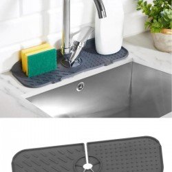 Esnek Musluk Lavabo Matı - Mutfak Banyo Batarya Su Tutucu Bulaşık Süngeri Matı 