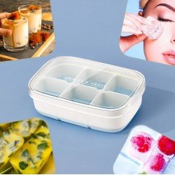 6 Bölmeli Silikon Tabanlı Kapaklı Buz Kalıbı Yapışmaz 6 Bölmeli Silikon Tabanlı Kapaklı Buz Kalıbı Yapışmaz